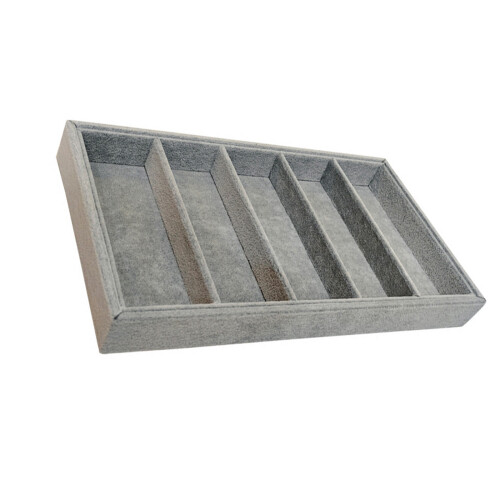 Plateau d'affichage de lunettes doublé d'ouatine avec-Gris..