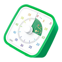 Minuterie pour enfant en forme de dessin animé, plastique-Vert