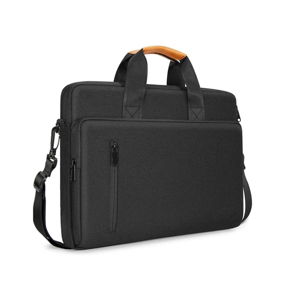 Laptop Bag Large Capacity, Business Briefcase, Diagonal Singleshoulder Strap, Black 9189345130649