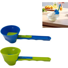 2pcs sliding leak proof spoon, two-color measuring spoon set, one click sliding seal leak proof, universal for dry and wet powder liquids