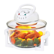 Mini Oven, 17 Litre Halogen Oven, Hot Air Oven, Small Halogen Oven with Extender Ring, Camping Oven, Hot Air Oven, 1400 Watt Oven for Vegetables, Meat
