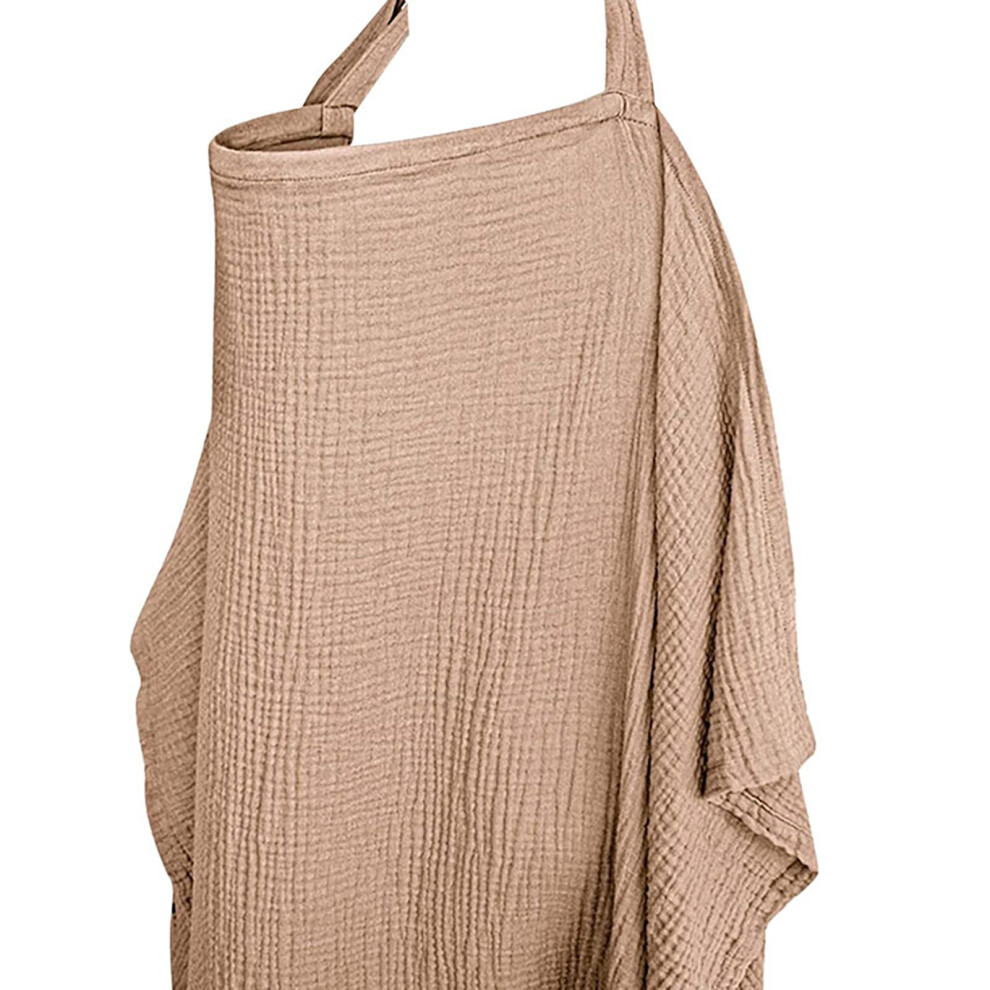 Nursing Cover Adjustable Extra Soft Breathable Apron with Arch Neckline for Privacy Protection and Multi-Use Breastfeeding