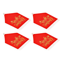 4-pack wasbare stoelhoezen voor de feestdagenKerstfeest-Goud