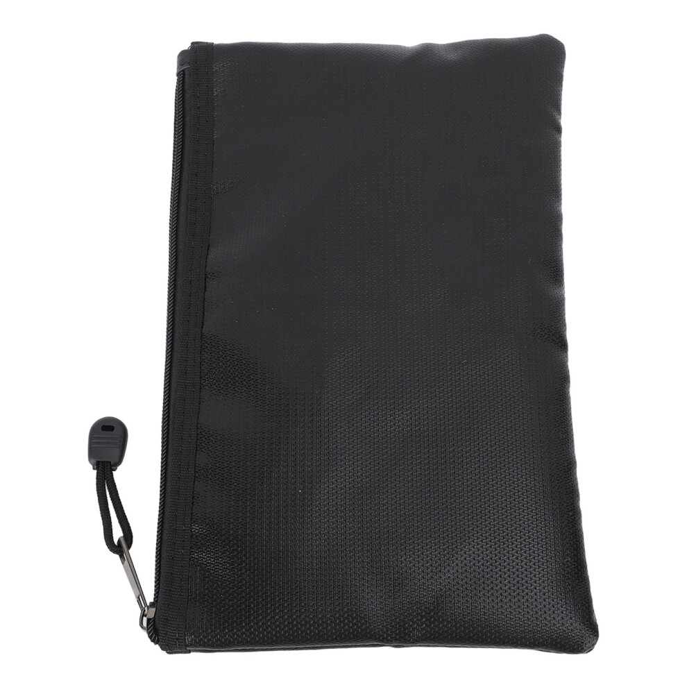 Fireproof Waterproof Document Bag 10.5X6.9in Silicone Fiberglass Black 9351368811618
