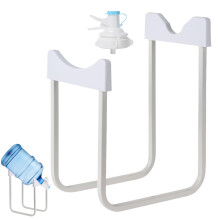 Non-Slip Drinking Water Chiller Stand for 3 to 5 Gallon Bottles with Reusable Pouring Valve, L-White