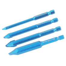 4PCS Blue Masonry Drill Bit Set for Concrete Glass Marble, Cemented Carbide