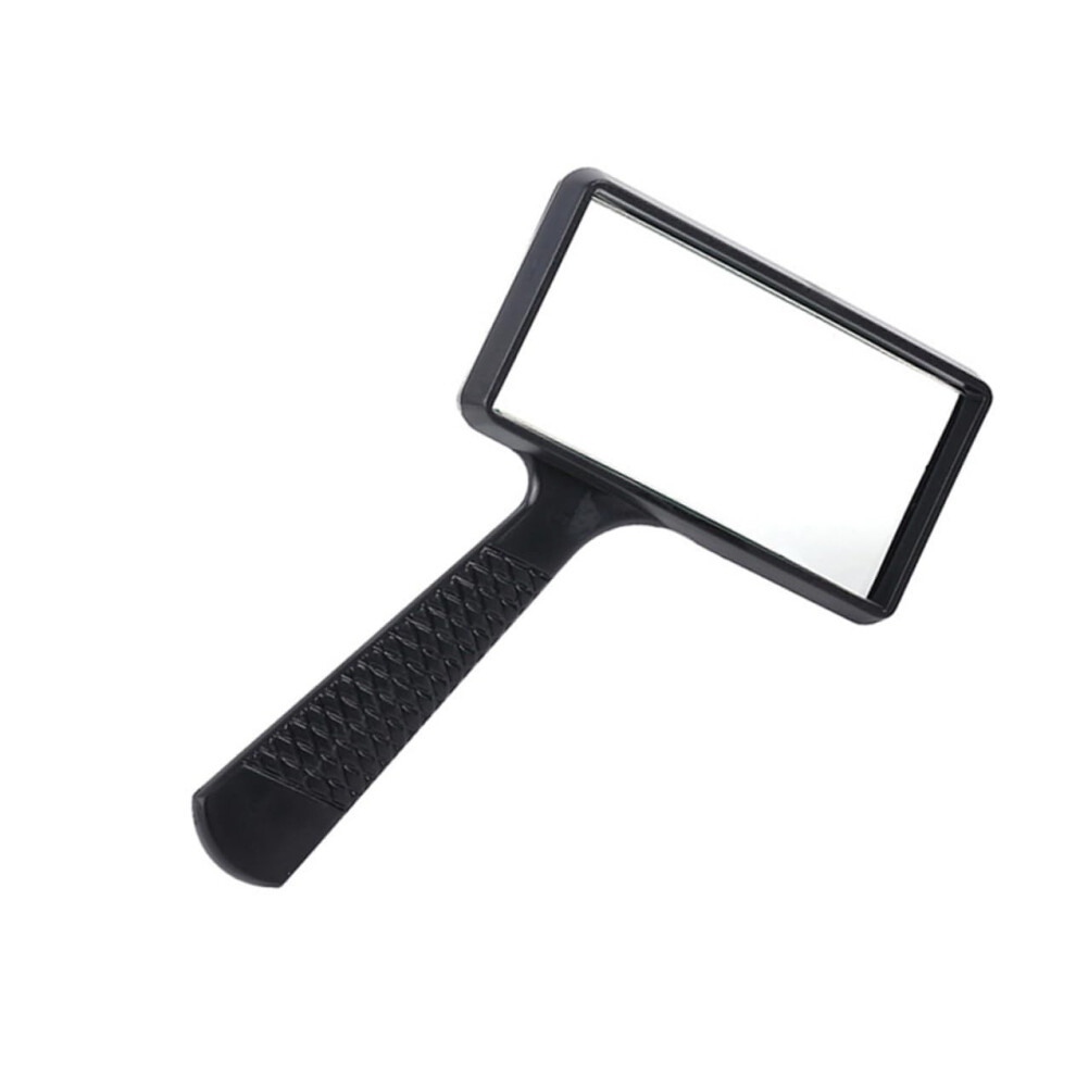 Rectangular magnifier for maps and newspapers, handheld magnifier with distortion magnification for seniors and detailed work.