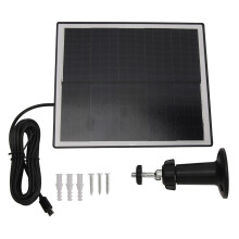 Solar Panel Charger For Security Camera, Waterproof Solar Panels Monocrystalline Silicon Material 6W Power Micro USB Interface Weather Resistant Desig