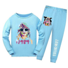 (11-12 Years,Blue)Taylor Swift Long Sleeve Pyjamas Pajamas Set Kids Pjs Sleepwear Nightwear Swiftie Fans Gift