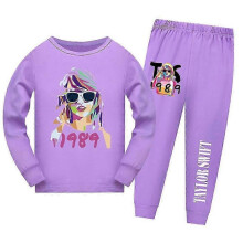 (11-12 Years,Purple)Taylor Swift Long Sleeve Pyjamas Pajamas Set Kids Pjs Sleepwear Nightwear Swiftie Fans Gift