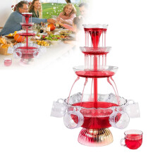 3 Tier Chocolate and Drink Fountain with LED Base, 3L Capacity, Includes 5 Cups, Wedding Party Use