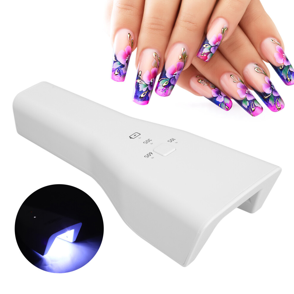 Light Rechargeable 3W Handheld Uv Led Nail Lamp With 8Pcs Chips Fast Gel Curing