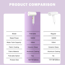 Portable Handheld Garment Steamer 1000W/150ml, Compact & Foldable