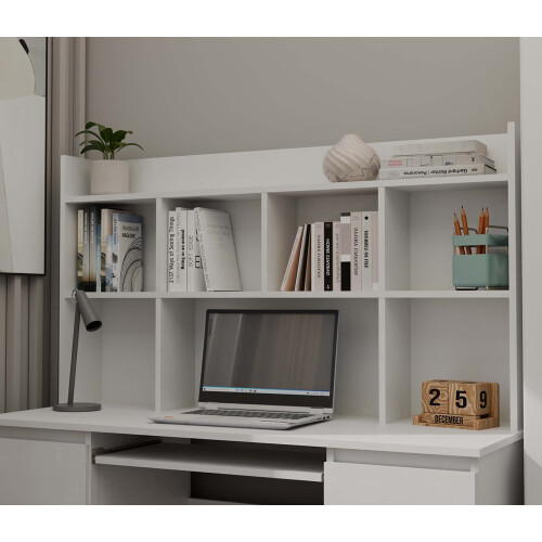 Rallonge de bureau 130 cm BLANC Bibliothèque pour documents 1