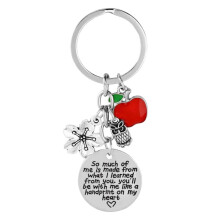 Porte-clés hypoallergénique orné de décorations raffinées, porte-clés avec citation inspirante, matériau durable, cadeau idéal pour remercier
