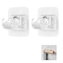 Adjustable Curtain Rod Hooks, No Drill Curtain Rod Brackets, Translucent Finish For A Sleek Look, Ideal For Lightweight Curtain Rods, Stainless Steel