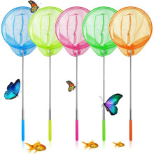 Redes telescópicas extensibles y retráctiles para mariposas, de acero inoxidable, ideales para la exploración de la naturaleza al aire libre.