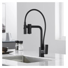 Copper Kitchen Faucet With Water Purification and Filtration, PullOut 3In1 Cold Hot, Chrome Finish