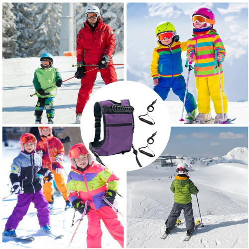 Snowboard Harness For Kids, Adjustable Trainer Strap,  For Beginners, Purple 2