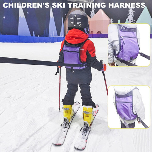 Snowboard Harness For Kids, Adjustable Trainer Strap,  For Beginners, Purple 1