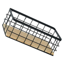 Storage baskets, hanging storage basket, farmhouse, pantry, wire baskets, metal wall basket, storage container, wall shelf 29x13x10cm khaki