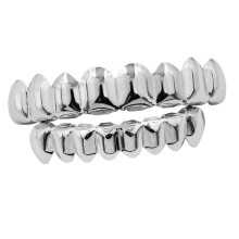 1 Pair Unisex Teeth Caps with Silicone Fixable Tweezers Hip Hop Style Jewellery Silver, Silicone, without stone