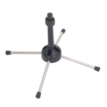 Foldable Clarinet Stand with 4 Legs, Anti-Slip Support, Black/Silver