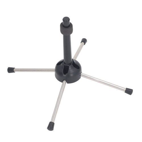 Foldable Clarinet Stand with 4 Legs, Anti-Slip Support, Black/Silver