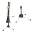 Foldable Clarinet Stand with 4 Legs, Anti-Slip Support, Black/Silver 15