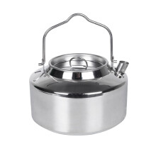 Portable Outdoor Camping Tea Kettle 1200ml Stainless Steel Lightweight Coffee Pot for Hiking and Trekking