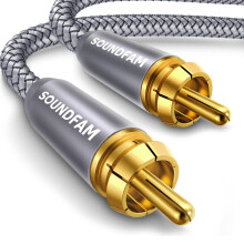 Subwoofer RCA Cable 8 m Grey, RCA Male To RCA Male, Subwoofer Audio Cable