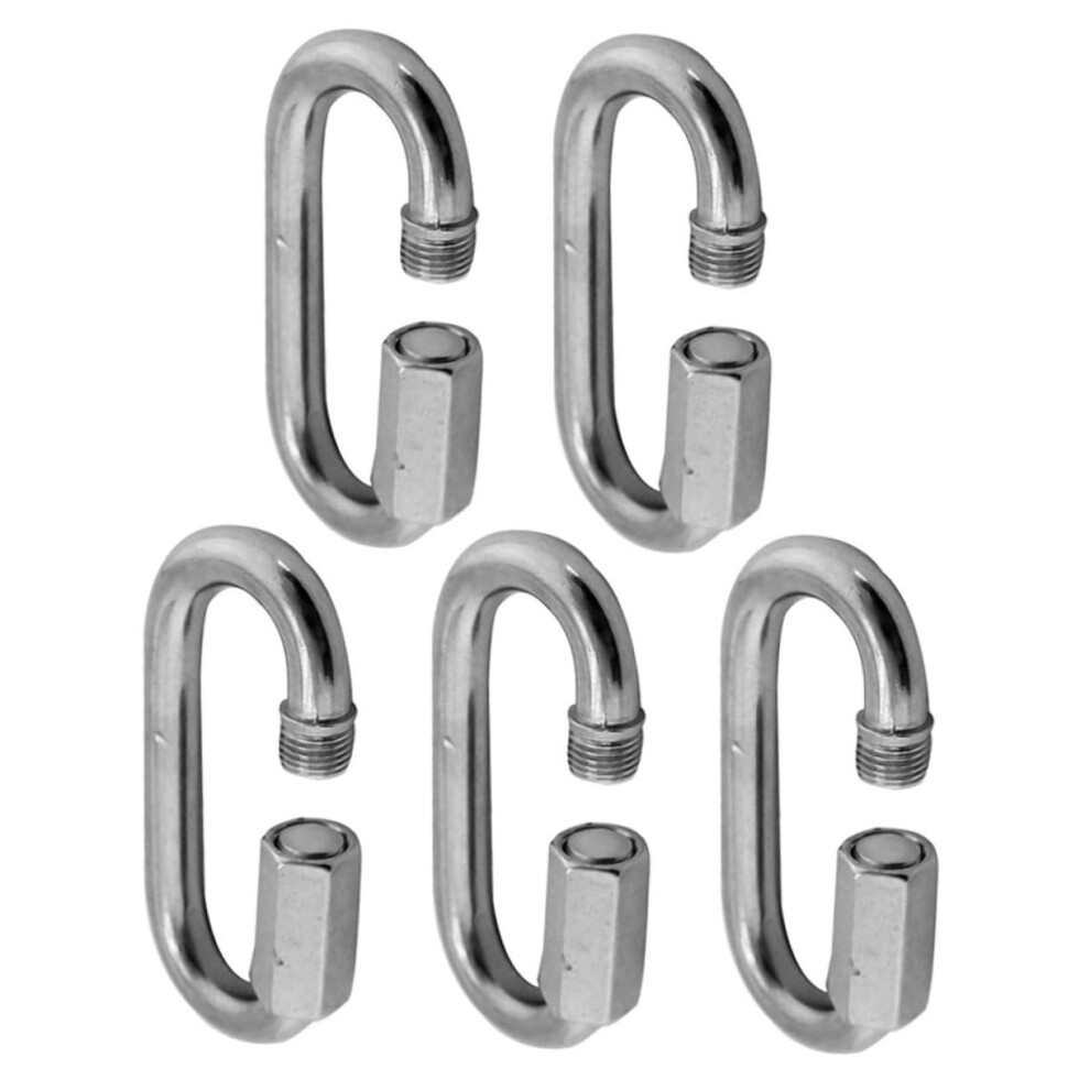 5Pcs Heavy Duty Stainless Steel Quick Link Chain Connectors With Threaded Lock For Safety Chains 9189345130991