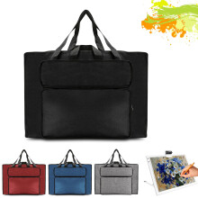 Drawing Bag, Artist Folder Handbag, Waterproof Art Bag for Art Supplies Storage, Black, A3