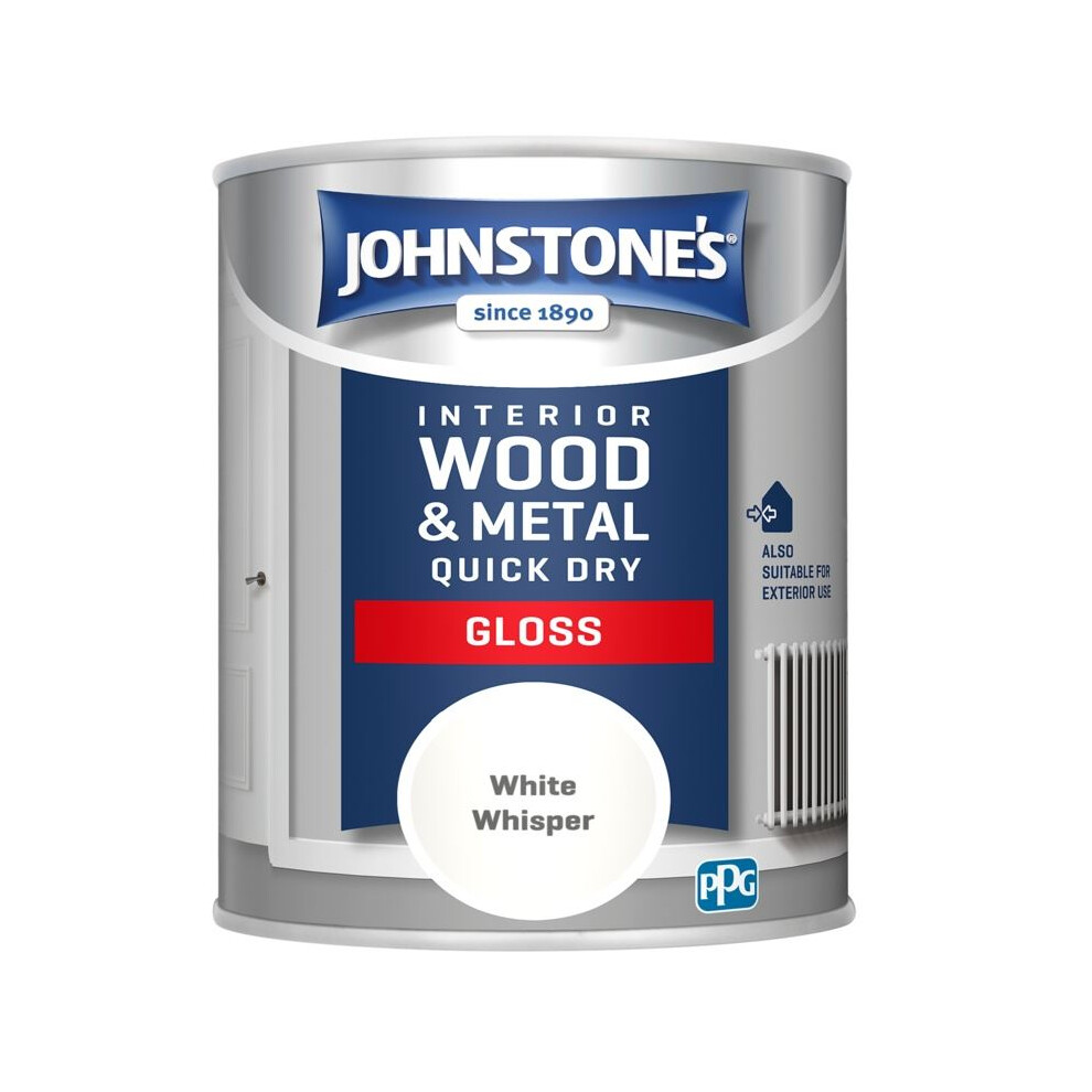 Johnstone's Wood & Metal Interior Exterior Gloss Paint 750ml - White Whisper - Image 4
