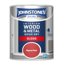 Johnstones Interior Wood & Metal Quick Dry Gloss Paint 750ml Signal Red