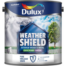 Dulux Weathershield Exterior Satin Pure Brilliant White 2.5L