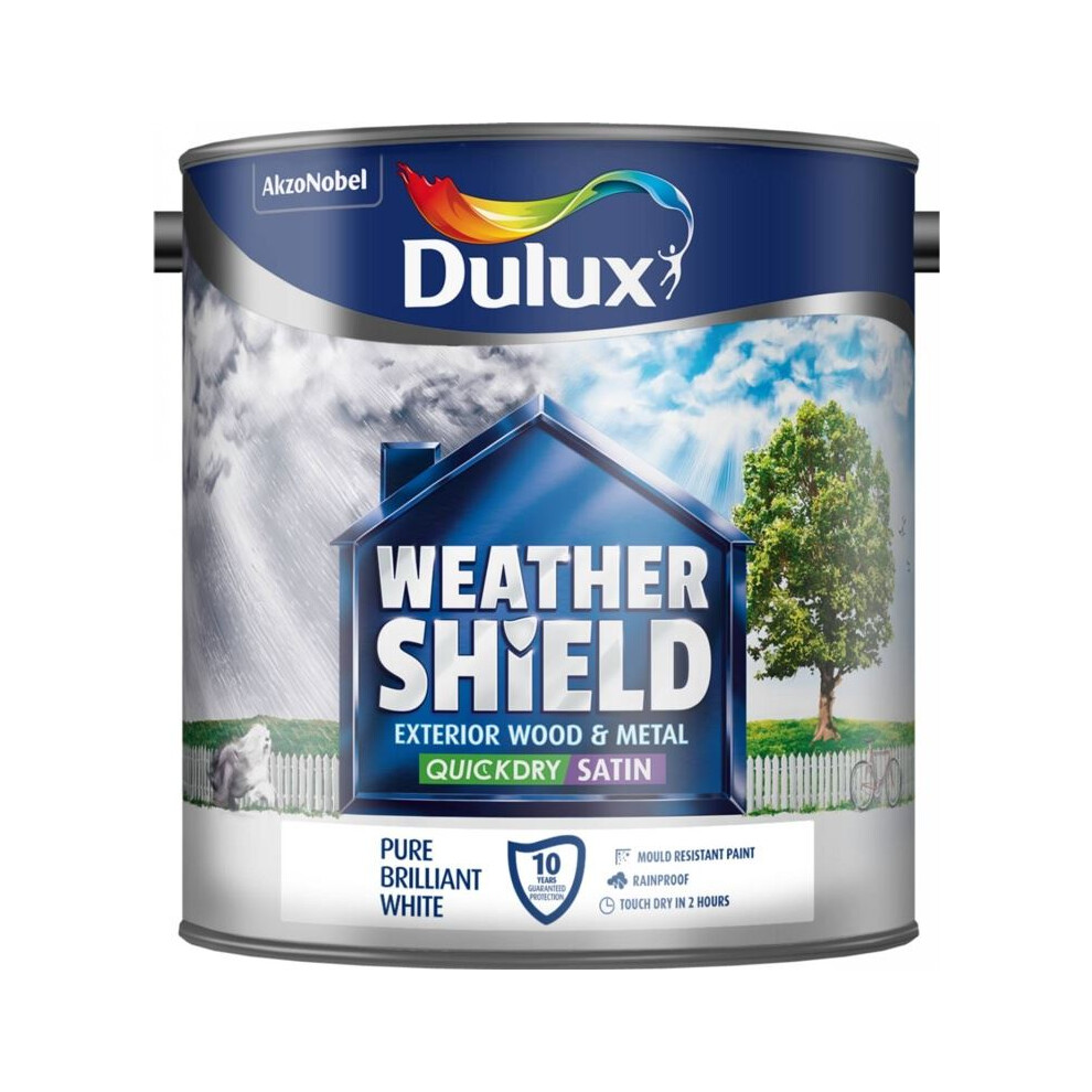 Dulux Weathershield Exterior Satin Pure Brilliant 2.5L White