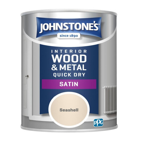 Johnstone's (Seashell) Johnstones One Coat Quick Dry Satin Paint - Colours 2