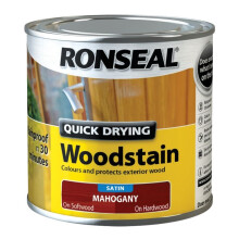Ronseal QDWSM250 250ml Woodstain Quick Dry Satin - Mahogany