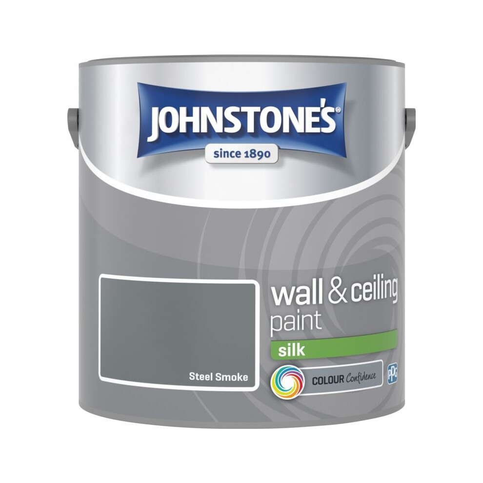 (Steel Smoke, 2.5l) Johnstones Silk Emulsion Paint
