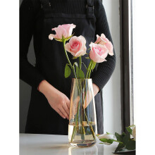 Stunning Crystal Gray Clear Glass Vases, Contemporary Art Decoration for Home Decor with Exquisite Workmanship