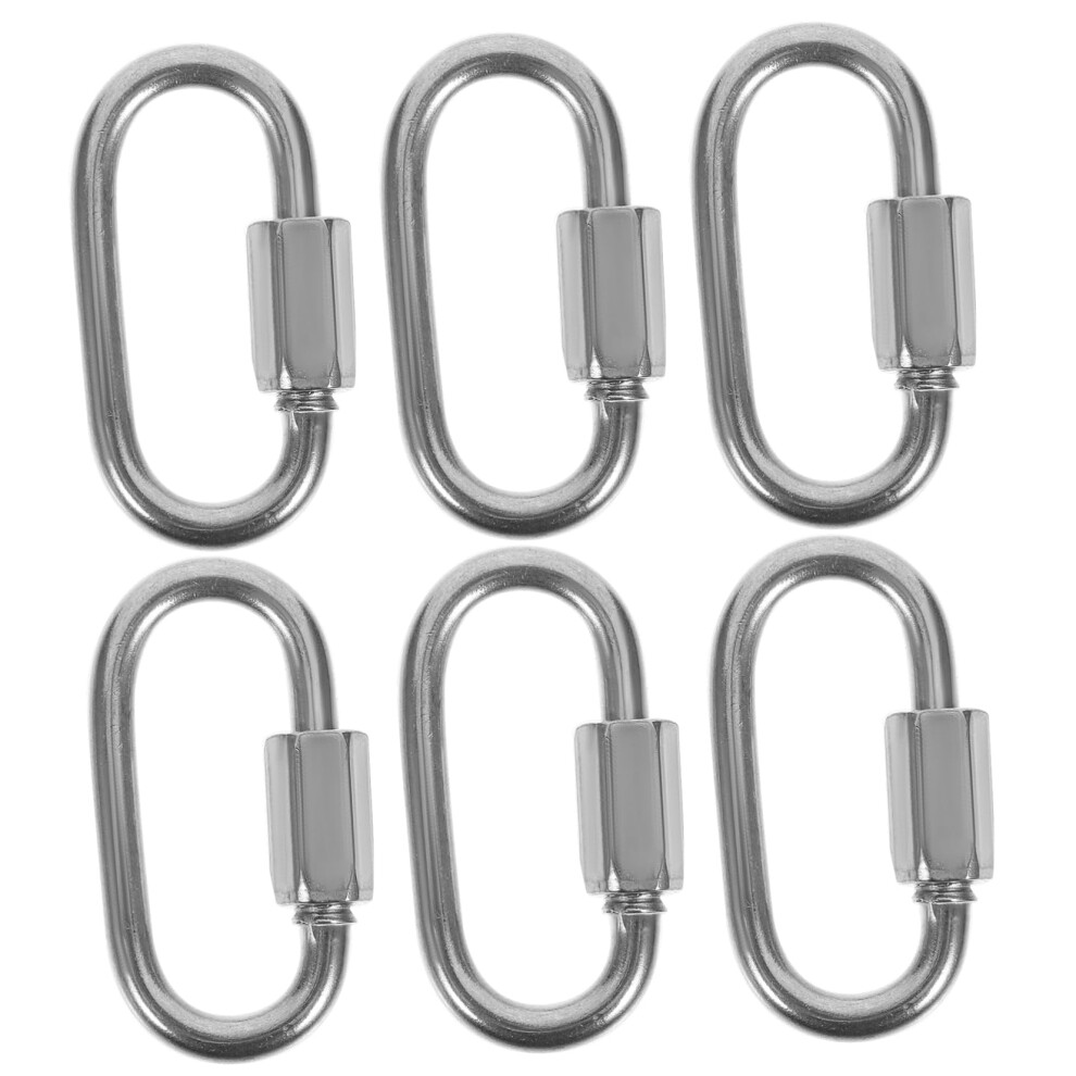 6Pcs 304 Stainless Steel Quick Link Chain Connector Heavy Duty For Swing Extension Outdoor Use 9189345131172