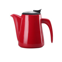 Ceramic Water Pitcher with Anti‑Scalding Handle, Large Capacity Heat Resistant Jug for Iced Tea, Coffee, Red