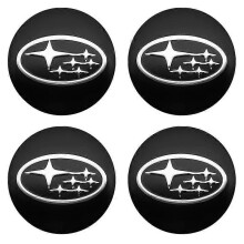 (56mm Black)4pcs 56+60mm Car Wheel Hub Center Caps Sticker Rim Cover Auto Badge Emblem Styling For Subaru STI Impreza Forester XV Tribeca