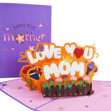 Handmade Mothers Day Pop Up Card, Three Dimensional Sign With Adorable Duck Statue, Premium Greeting Card For Mom Best Ever Gift, Securely Packaged An