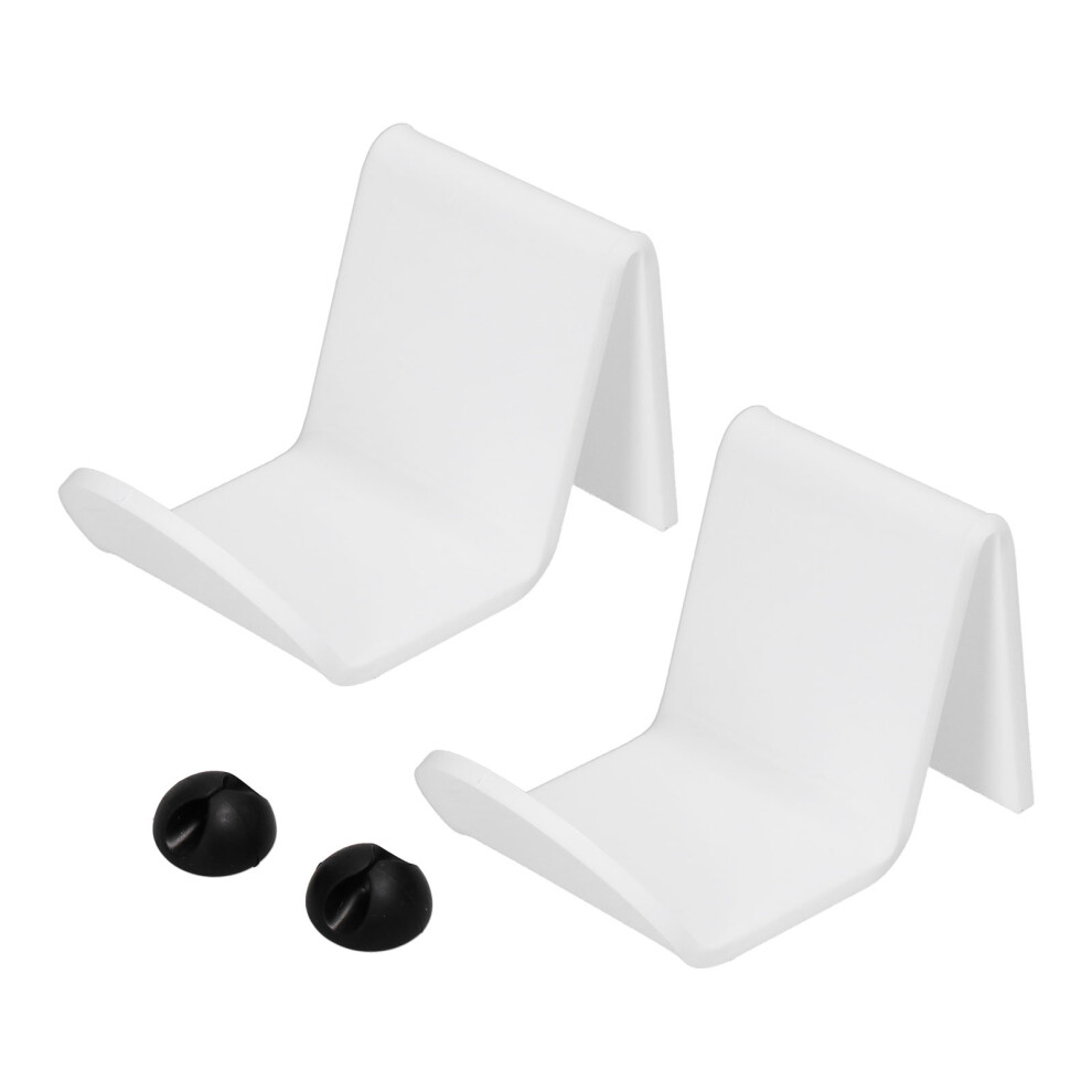 Corner Shelf Mount For Universal Holders, Adhesive Headphone Hook With Durable Acrylic, (2Pcs) White 9148971108682