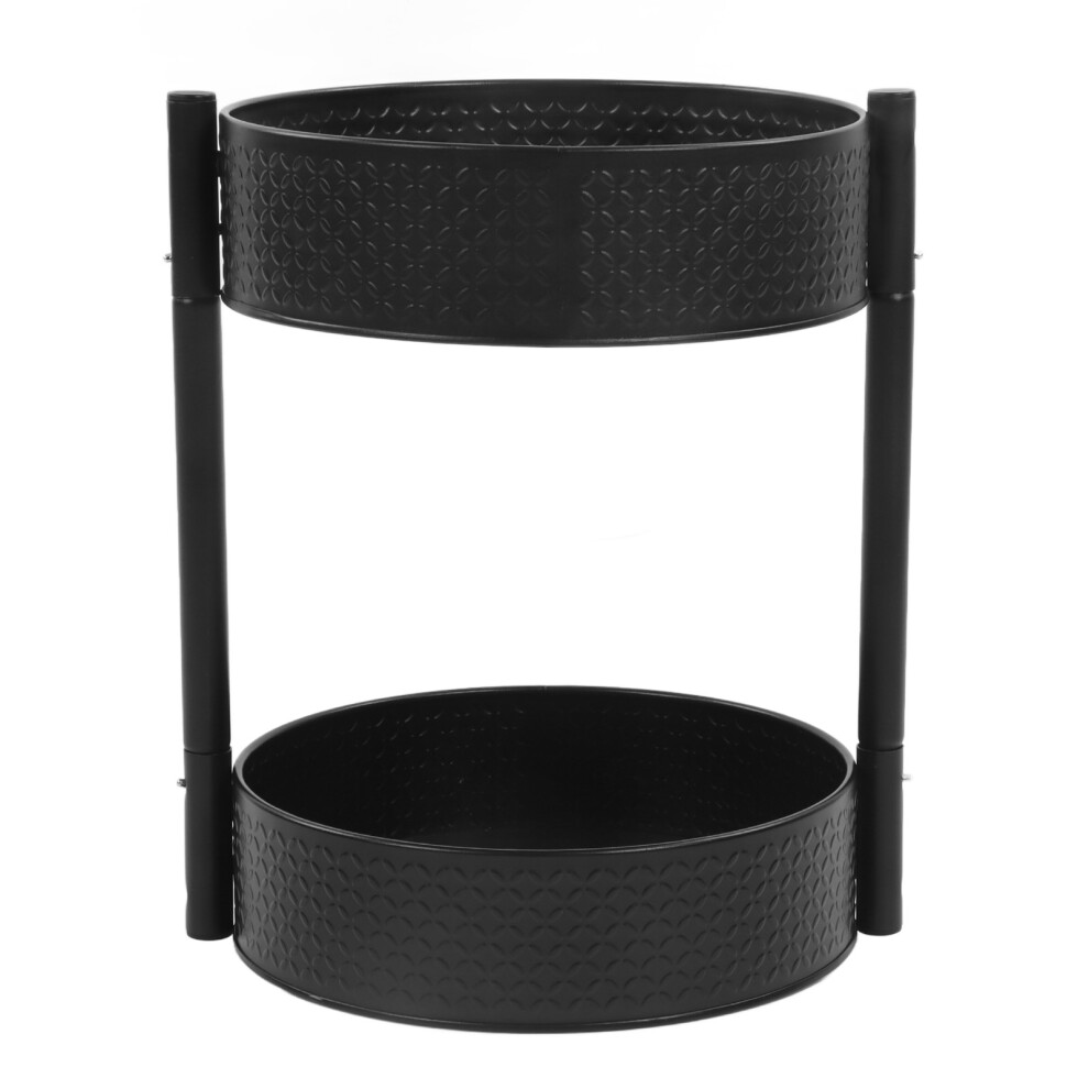 360 Rotatable Double Layer Spice Rack - Carbon Steel Kitchen Shelf 9461374975003