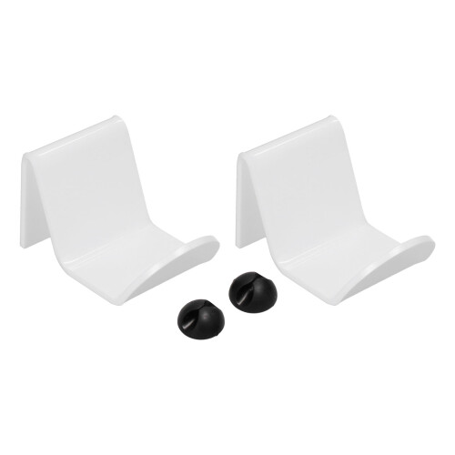 Corner Shelf Mount for Universal Holders, Adhesive Headphone Hook with Durable Acrylic, White (2PCS) 2