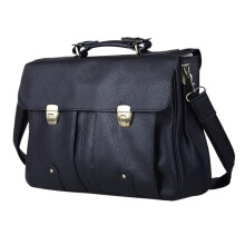 Leather Briefcase for Men 15.6Inch Laptop Bag, Business Portfolio Attache Case, Black
