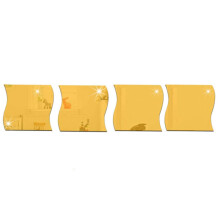 Self-Adhesive 3D Wall Art, Acrylic Mirror Wall Stickers Golden For Bedroom And Baby Room, Home Interior Decor, Removable Mirror Decor, Non-Toxic And